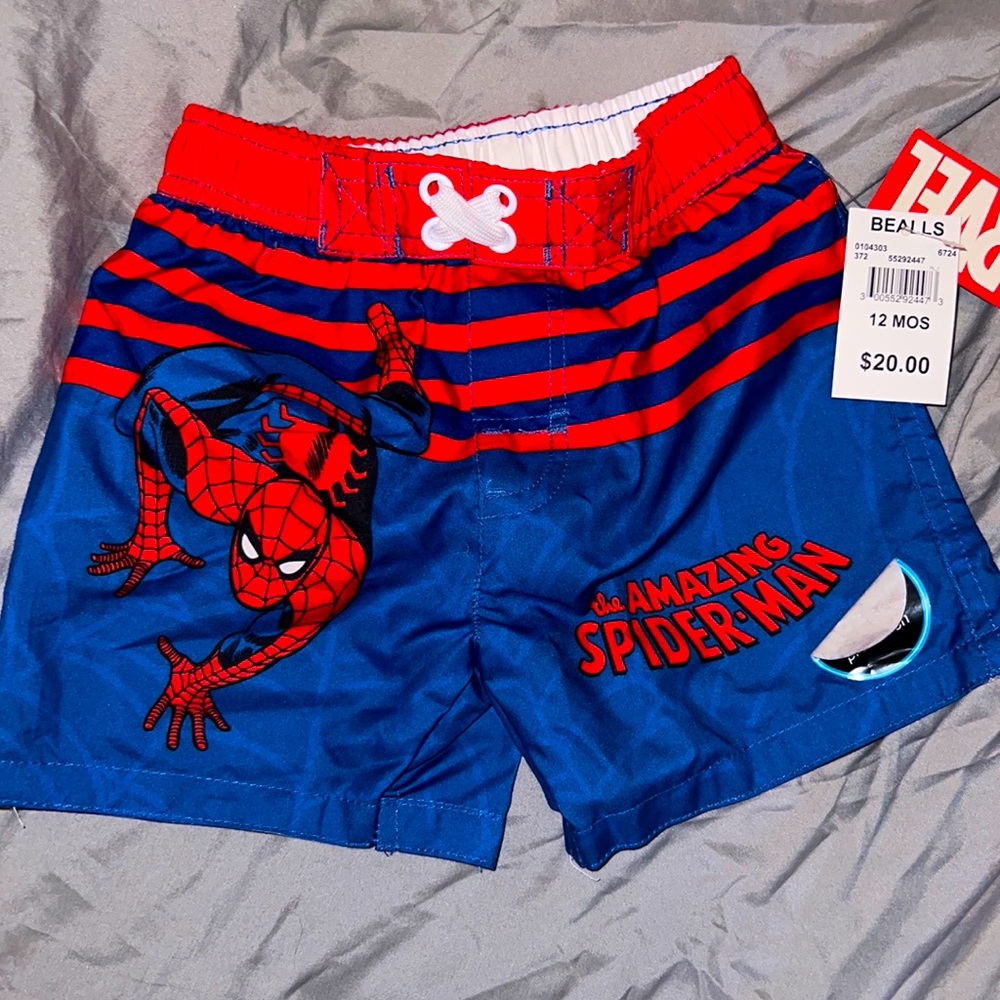 Marvel Spider-Man boys swim trunks 12 months NWT